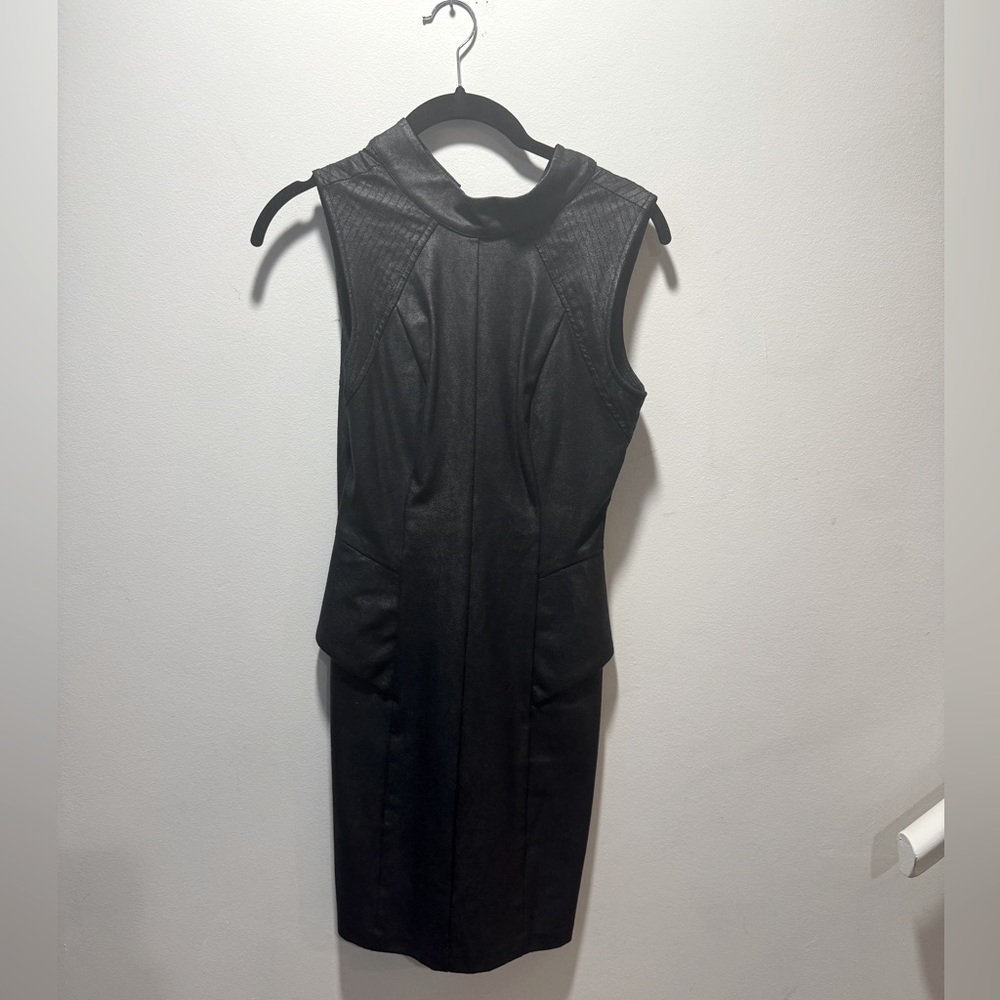 GUESS faux leather black mini dress | SZ 0